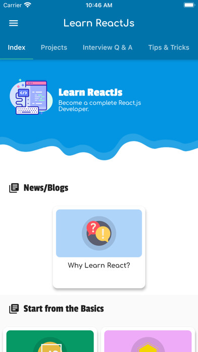 Emulate iPhone app Learn React.js Offline [Pro] using MyAndroid